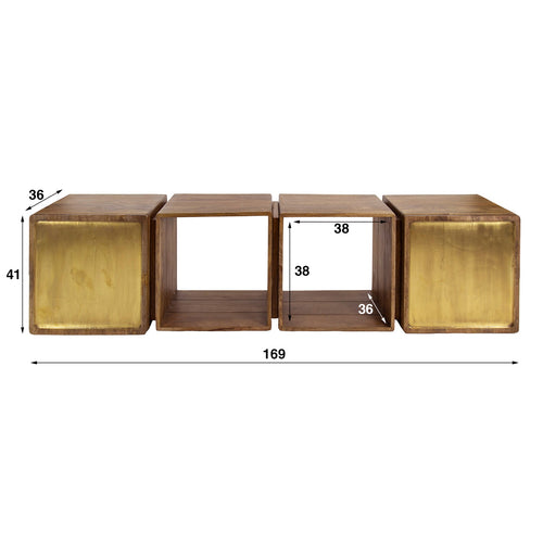 Giga Meubel Dressoir Brass - Naturel Hout - 169x36x41cm - vtwonen shop