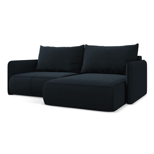 LaMiaSofa hoekbank rechts Palermo - velours - koningsblauw - 207x148x86