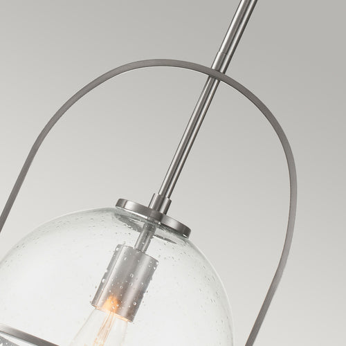 Elstead Hinkley Somerset Globe hanglamp geborsteld nikkel