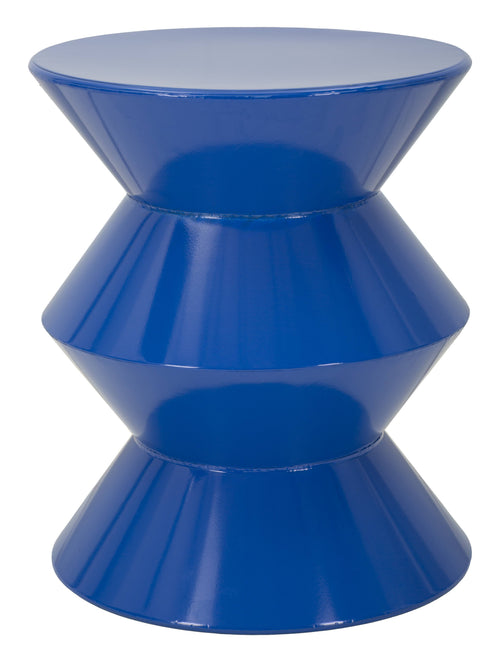 Mauro Ferretti Bijzettafel - ø37,5x45 cm - Glanzend blauw