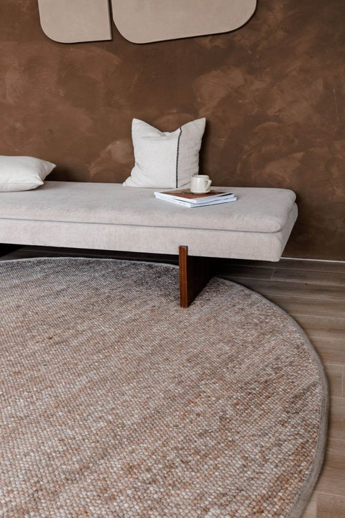 Interieur05 Rond Wollen Vloerkleed Lichtbruin Vik