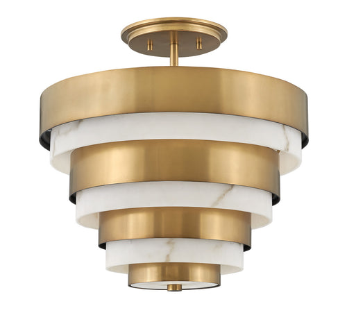 Elstead Hinkley Echelon Cilindrische Plafondlamp Heritage Messing