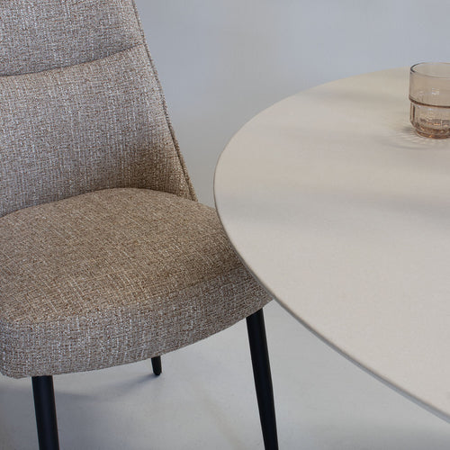 DÉJA Living Eetkamerstoel Meau - Taupe/Zwart - Zithoogte 47cm - Set van 2 - vtwonen shop