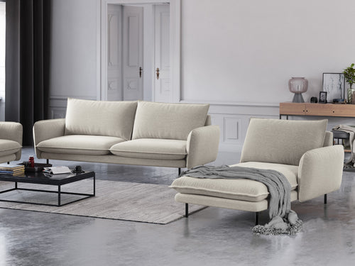 Cosmopolitan Design rechter chaise longue Vienna structurele stof, lichtbeige - 170x110x95cm