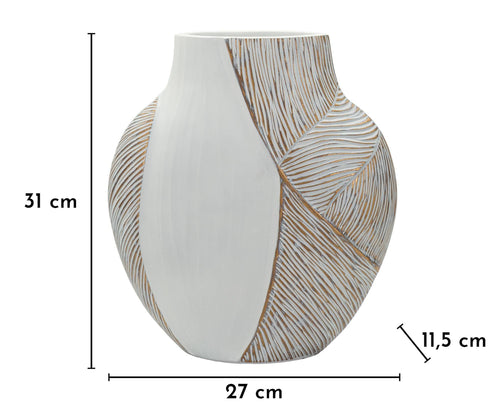 Mauro Ferretti vaas - 27x11,5x31 cm - wit