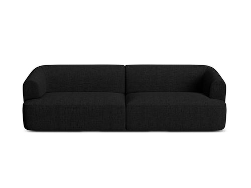 Cosmopolitan Design Modulaire bank Campi 4-zits, structurele stof zwart - 90x255x70cm