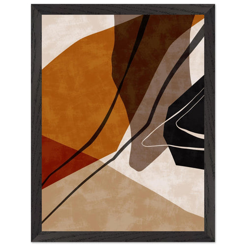 Artfulprints Poster met Lijst Boho – Warm abstraction   - 30x40 cm - Bruin