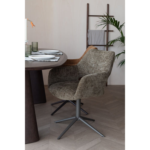 Housecraft Living Merel Eetkamerstoelen Armleuning Groen - Set van 2