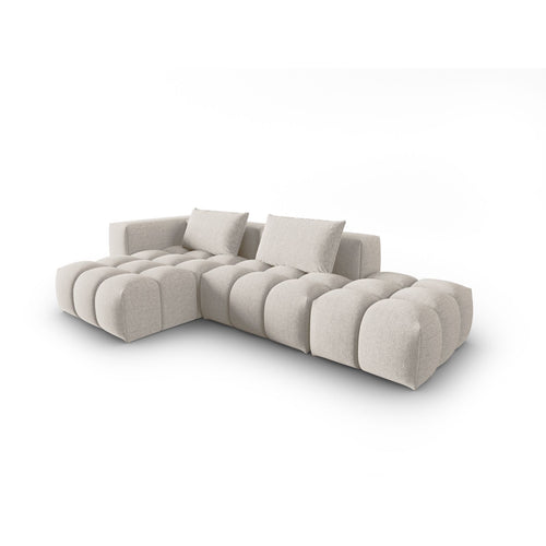 Cosmopolitan Design - Modulaire hoekbank links Verona 4-zits, structurele stof beige - 145x265x70cm