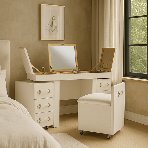 Kare Design Make-up tafel Diva croco wit