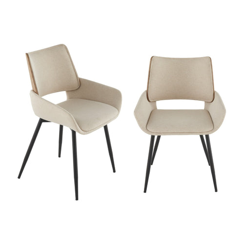 Signature - HORTENSE Set van 2 stoelen - Naturel - 54x58x81 cm