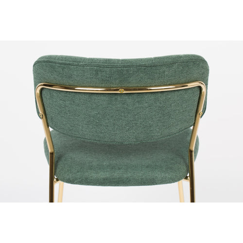 Housecraft Living Jolien Eetkamerstoelen Goud/ Donkergroen - Set van 2