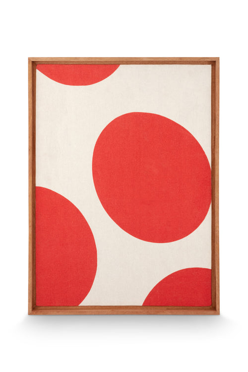 vtwonen - Wanddecoratie - Stippen - Hout - Rood - 45x45cm