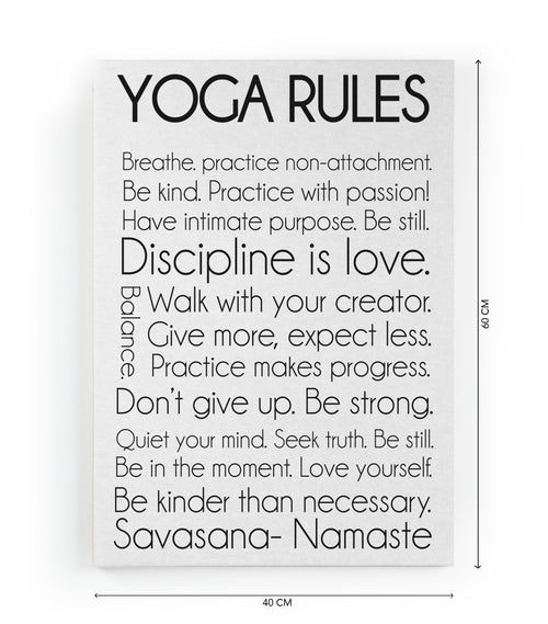 Canvas 60x40 Afdruk Yoga Regels