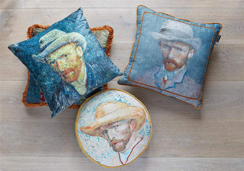 Beddinghouse x Van Gogh Museum decoratiekussen Self Portrait Vincent - 50x50 cm - blauw - vtwonen shop