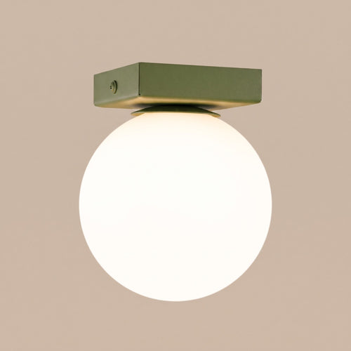 Sollux Lighting Plafondlamp YOLI 1 olijfgroen - 12x12x14,5cm