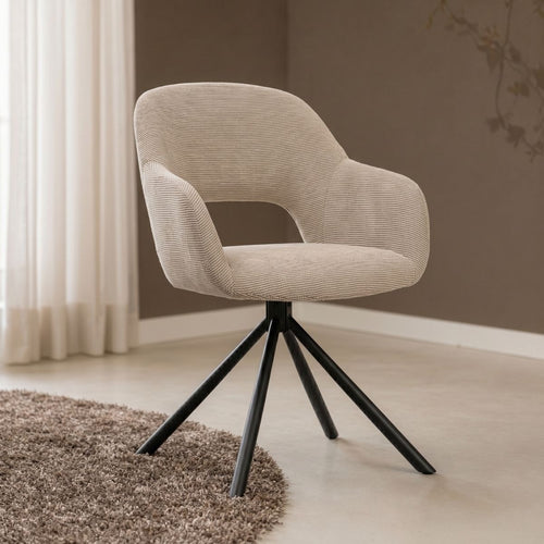 DÉJA Living Eetkamerstoel Livia - Taupe - Draaibaar - Set van 2