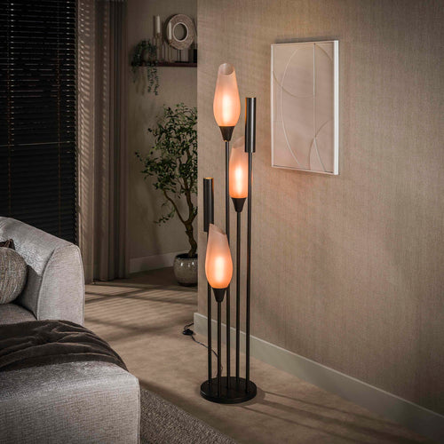 Giga Living Vloerlamp Cocoon - Bruin Glas - Ø35x180cm