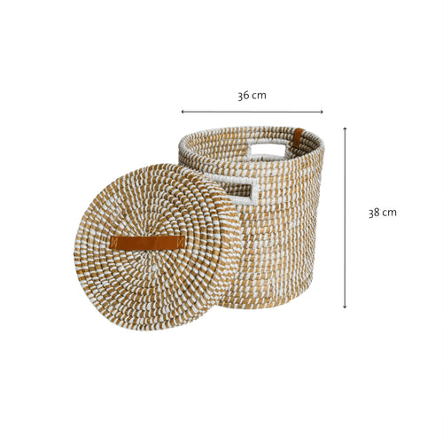 Return to Sender Wasmand Kaisagras 45 Liter met deksel Ø 36 x 38 cm