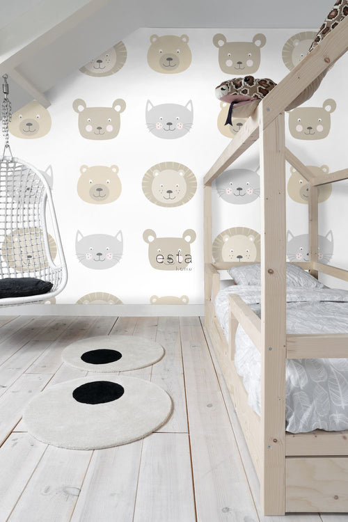 ESTAhome XXL behang dierenkoppen beige, bruin en grijs - 50 x 837 cm - 158932 - vtwonen shop