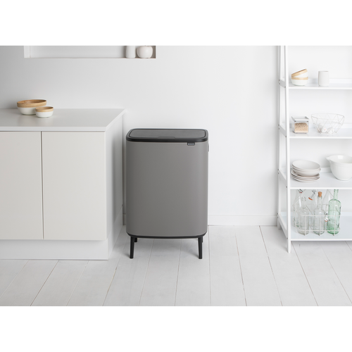 Brabantia Bo Touch Bin Hi, met 1 binnenemmer, 60 liter - Mineral Concrete Grey