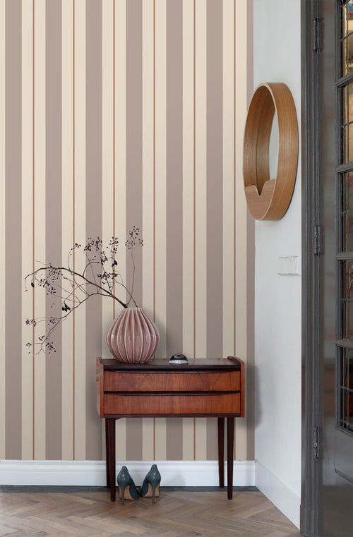 ESTAhome behang strepen bruin en beige - 50 x 900 cm - 132152