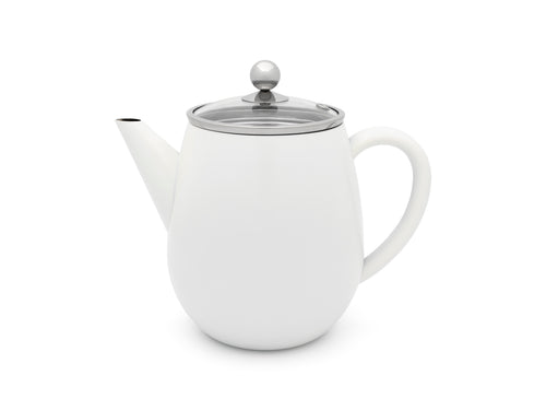 Bredemeijer - Theepot Duet Eva 1,1L wit - vtwonen shop