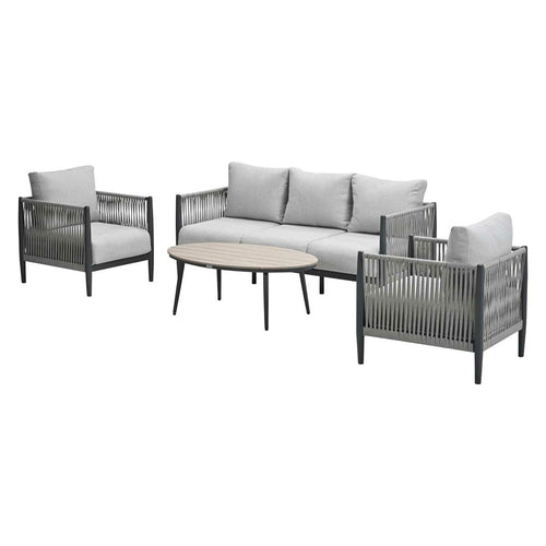Garden Impressions loungeset Tavira grey sand - 4-delig