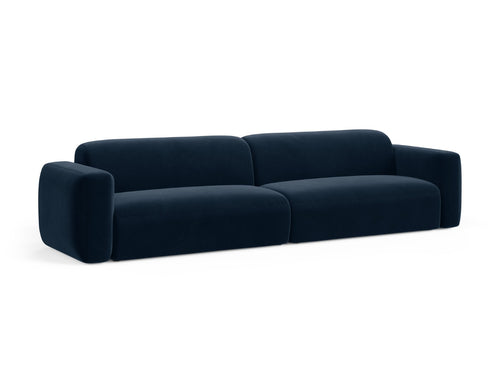Cosmopolitan Design Modulaire bank Strino 4-zits, flueel koningsblauw - 98x240x78cm