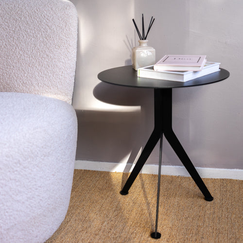 Spinder Design bijzettafel Daley High - zwart - Ø 38