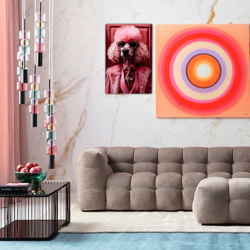 Kare Design Wandfoto roze poedel 40x50cm