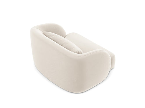 Cosmopolitan Design Fauteuil Tulum flueel, lichtbeige - 90x103x70cm