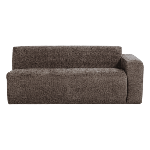 WOOOD 2-zits bank arm rechts Mojo Base - Wollig - Bruin - 74x185x97