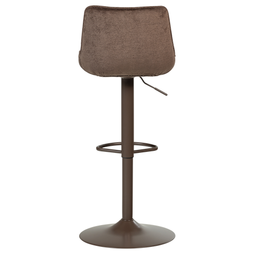 WOOOD barstoel in hoogte verstelbaar Marten - Chenille - Donkerbruin - 110x45x50