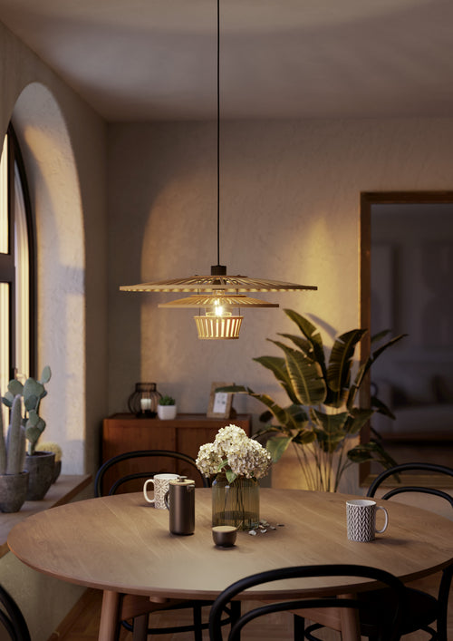 EGLO hanglamp Lydney - e27 - ø 57 cm - zwart/bruin - vtwonen shop