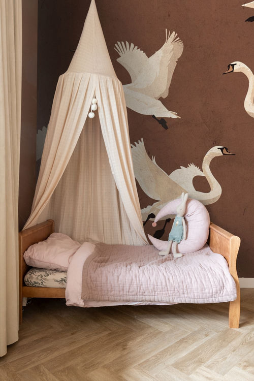 ESTAhome fotobehang zwanen terracotta bruin - 3 x 2.79 m - 159574