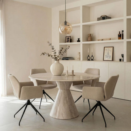 DÉJA Living Eettafel Juliët - Rond Marmerlook  - Ø120x76cm