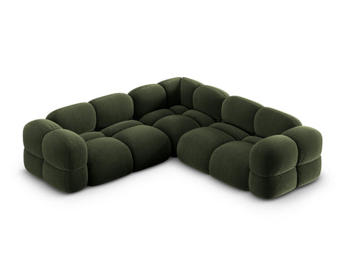 Cosmopolitan Design Hoekbank Loretto 4-zits, flueel groente - 250x250x68cm
