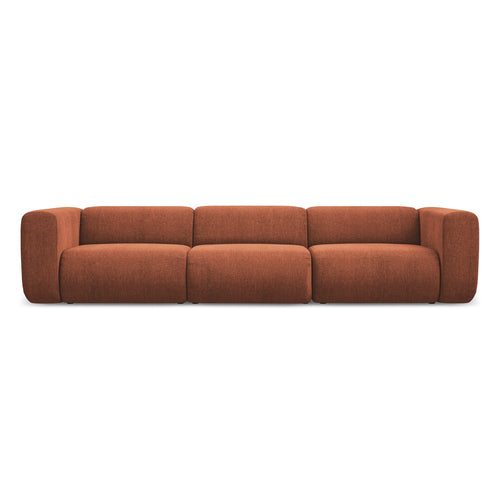 LaMiaSofa 4-zits bank Bari - chenille stof - terracotta - 319x89x70