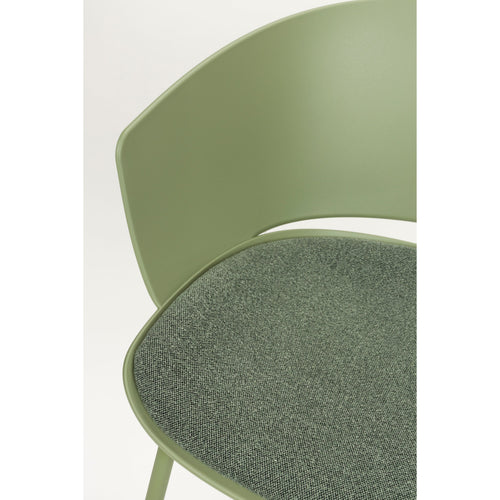Housecraft Living Jessica Eetkamerstoelen Armleuning Groen - Set van 4