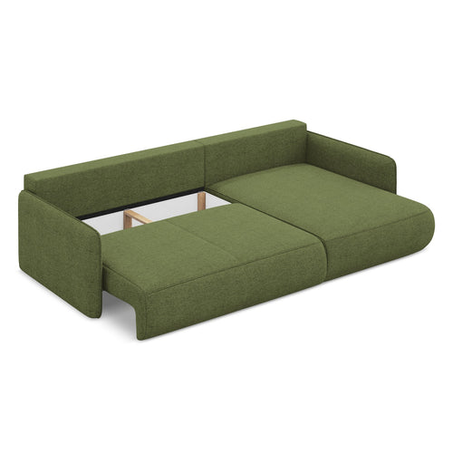 LaMiaSofa hoekbank rechts Palermo - chenille stof - flessengroen - 240x148x86