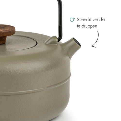 Bredemeijer - Theepot Henan 0,75L gietijzer khaki - vtwonen shop