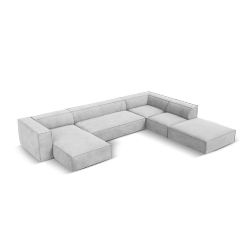 Cosmopolitan Design - Panoramische hoekbank rechts Turin 6-zits, structurele stof geld - 270x365x68cm