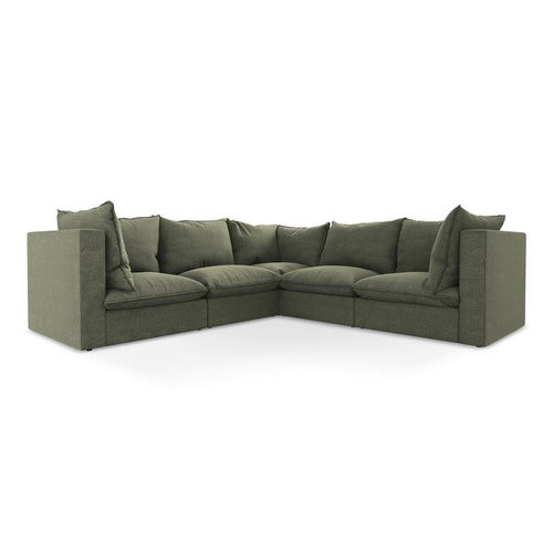 LaMiaSofa Modulaire hoekbank Ravenna - bouclé - olijf - 255x255x77