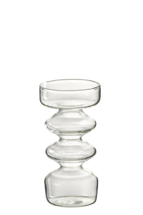J-Line vaas Luna - glas - transparant - small - 14 cm hoog - vtwonen shop