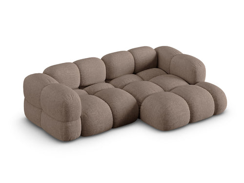 Cosmopolitan Design rechter hoekbank Loretto 3-zits, structurele stof cappuccino - 147x250x68cm