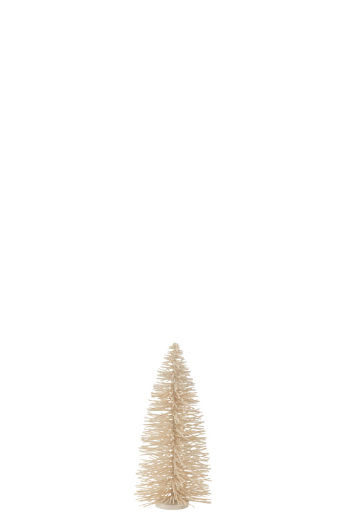 J-Line decoratie Kerstboom Glitter - hout - wit - medium