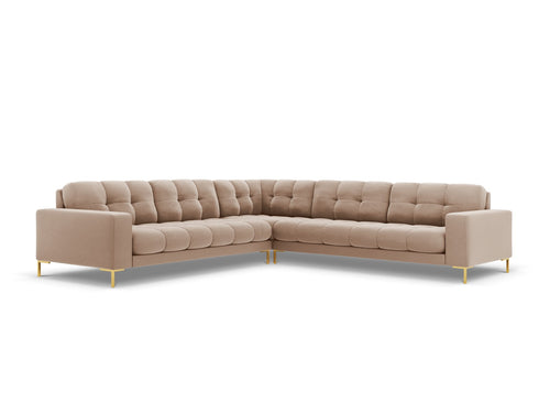 Cosmopolitan Design Symmetrische hoekbank Bali 6-zits, flueel, beige - 256x256x75cm
