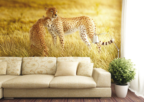 Sanders & Sanders fotobehang luipaard beige - 375 x 270 cm - 600467