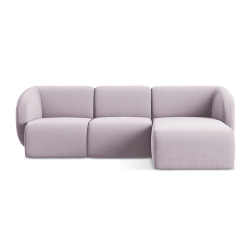 LaMiaSofa hoekbank rechts Cervo - velours - lavendel - 248x166x79